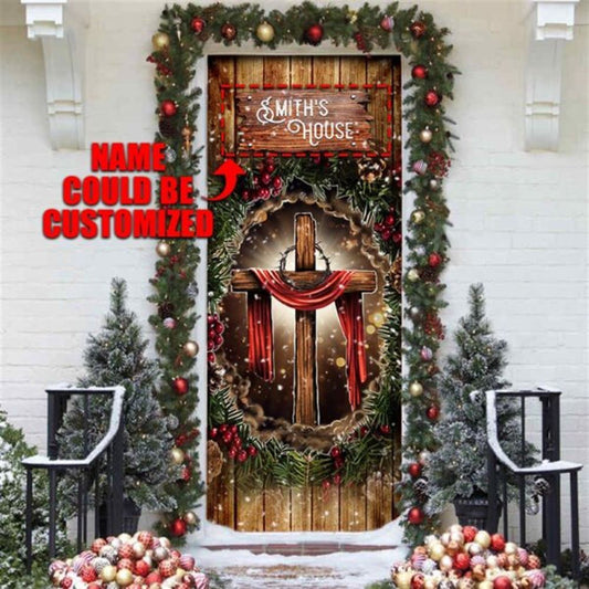 Christian Door Decorations, Personalized Christian Cross Door Cover, Christian Home Decor, Religious Door Decorations