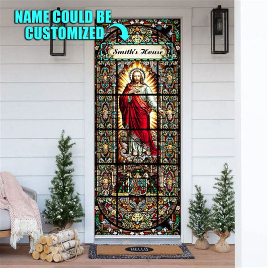 Christian Door Decorations, Personalized Jesus Christ Door Cover, Christian Home Decor, Religious Door Decorations
