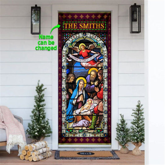 Christian Door Decorations, Personalized Jesus Christ Family Door Cover, Christian Home Decor, Religious Door Decorations