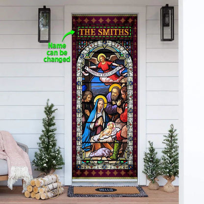 Christian Door Decorations, Personalized Jesus Christ Family Door Cover, Christian Home Decor, Religious Door Decorations