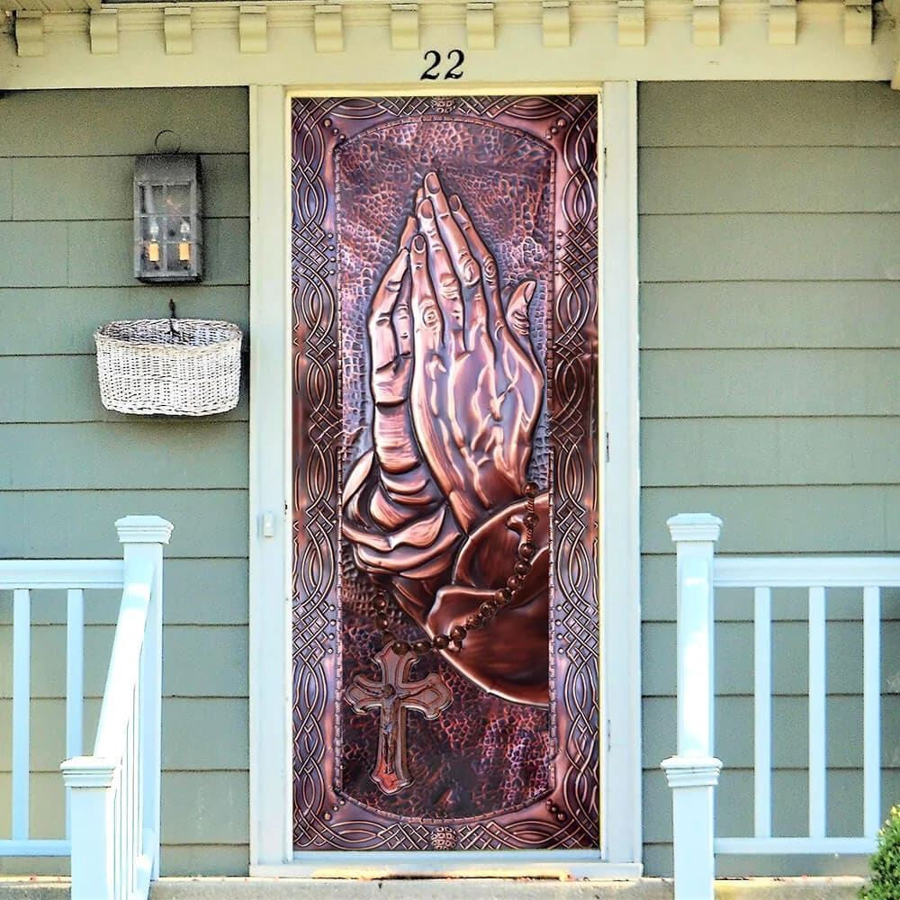 Christian Door Decorations, Pray Hands Door Cover, Jesus Door Cover, Christian Home Decor, Religious Door Decorations