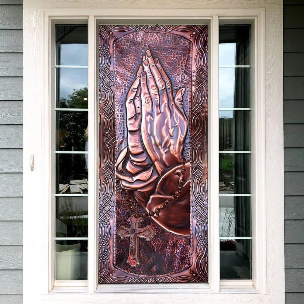 Christian Door Decorations, Pray Hands Door Cover, Jesus Door Cover, Christian Home Decor, Religious Door Decorations