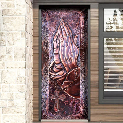 Christian Door Decorations, Pray Hands Door Cover, Jesus Door Cover, Christian Home Decor, Religious Door Decorations