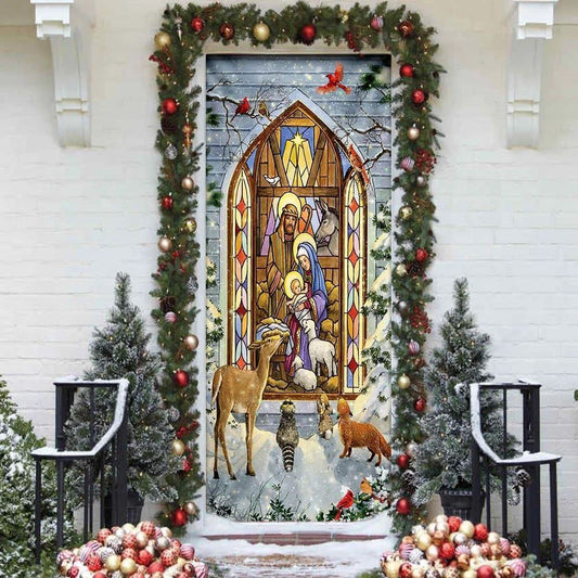 Christian Door Decorations, The Holy Family Door Cover, Christmas Nativity Scene Door Cover, Religious Door Decorations