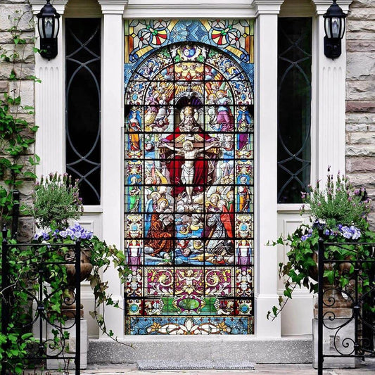 Christian Door Decorations, The Holy Trinity, Jesus Christ Door Cover, Christian Home Decor, Religious Door Decorations