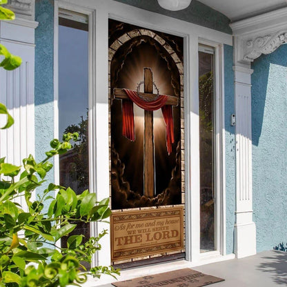 Christian Door Decorations, We Will Serve The Lord Door Cover, As For Me And My House Door Cover, Religious Door Decorations