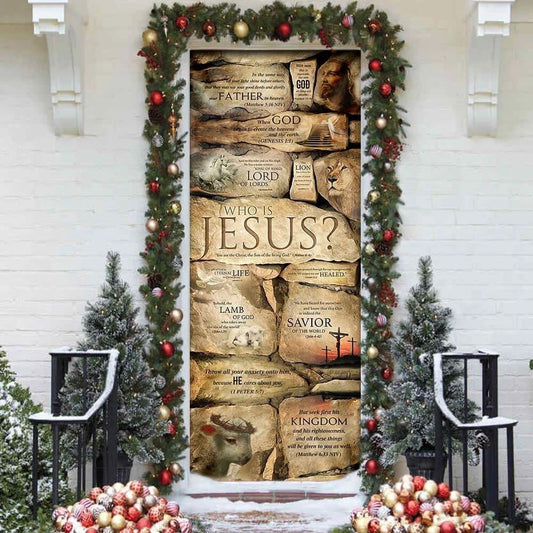 Christian Door Decorations, Who Is Jesus Door Cover, Christian Home Decor, Religious Door Decorations