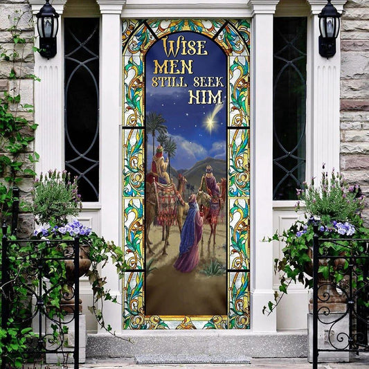 Christian Door Decorations, Wise Men Still Seek Hi Three Kings Day Door Cover, Religious Door Decorations