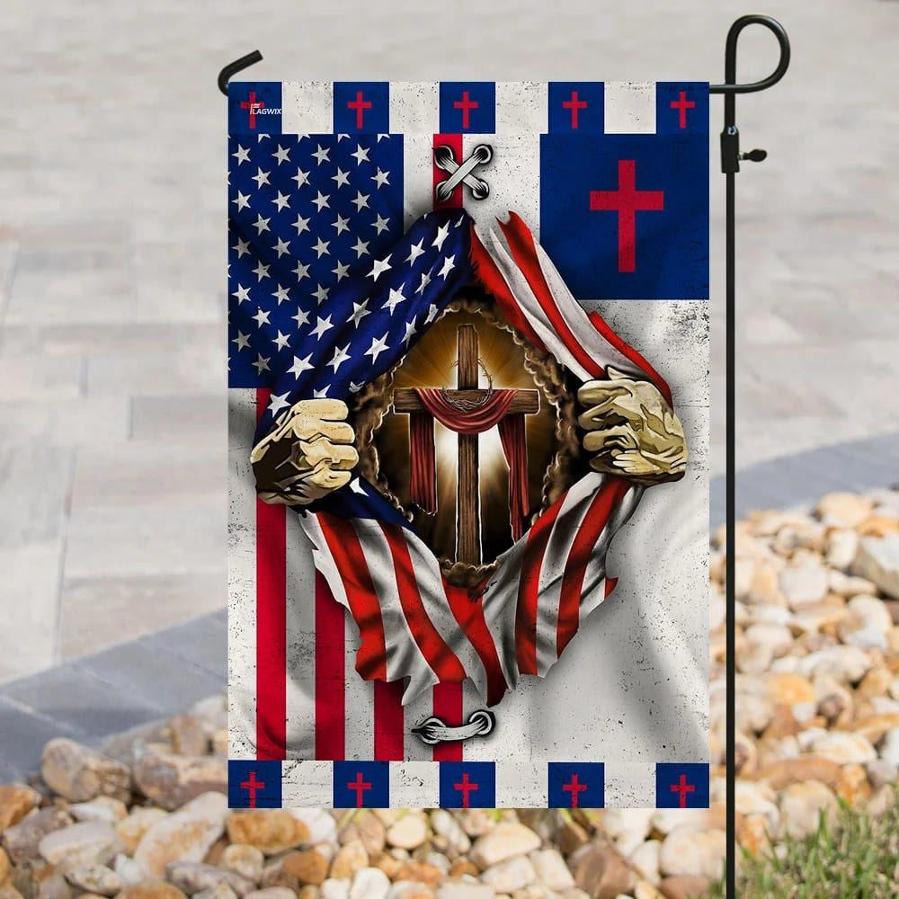 Christian Flag, Christian Cross American House Flags, The Christian Flag, Jesus Christ Flag