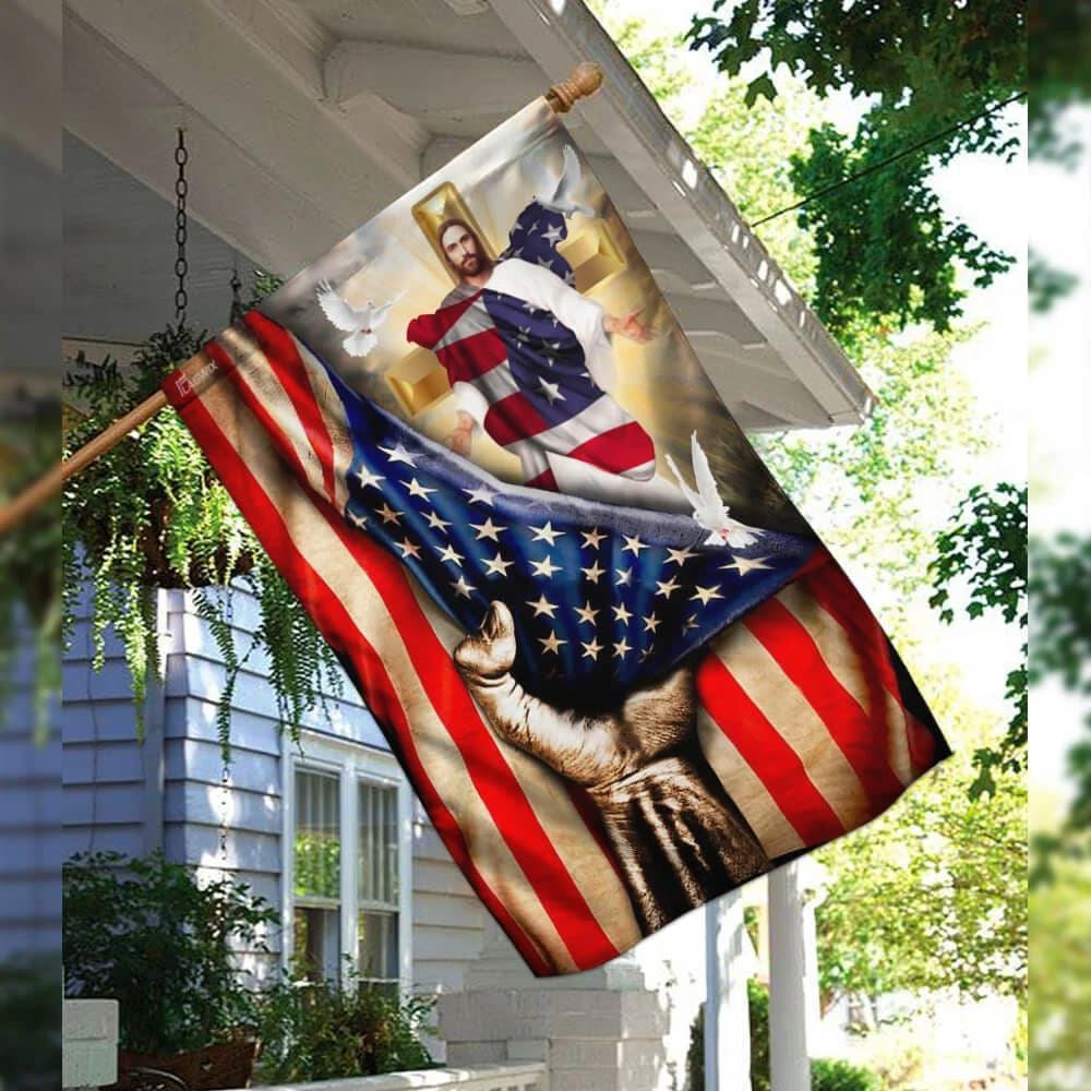 Christian Flag, Christian Cross God Bless America Garden Flag, The Christian Flag, Jesus Christ Flag