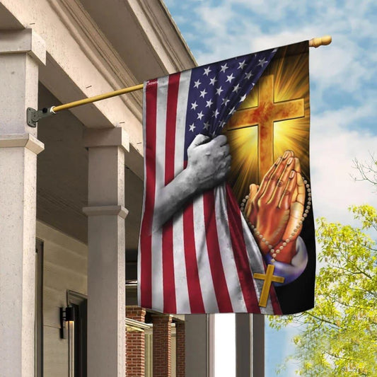 Christian Flag, Christian Jesus Pray For America House Flags, The Christian Flag, Jesus Christ Flag