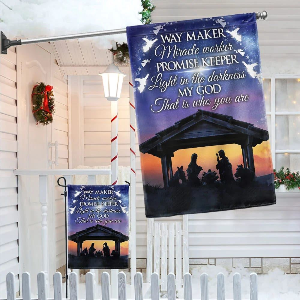 Christian Flag, Christian Nativity Flag Way Maker Miracle Worker My God That Is Who You Are Flag, Outdoor Christian House Flag, The Christian Flag, Jesus Christ Flag