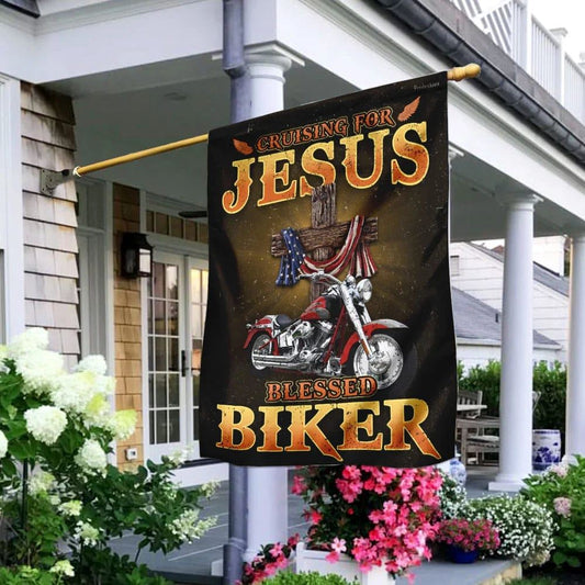 Christian Flag, Cruising For Jesus Blessed Biker Flag, Outdoor Christian House Flag, The Christian Flag, Jesus Christ Flag