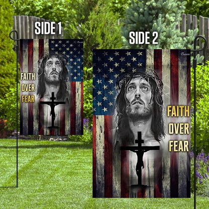 Christian Flag, Faith Over Fear Jesus Christian House Flags, The Christian Flag, Jesus Christ Flag