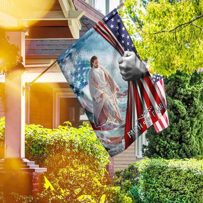 Christian Flag, Faith Over Fear Jesus God House Flags, The Christian Flag, Jesus Christ Flag