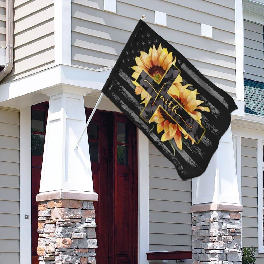 Christian Flag, Faith Sunflower Christian Cross House Flags, The Christian Flag, Jesus Christ Flag