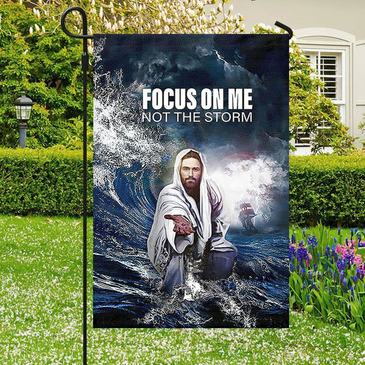 Christian Flag, Focus On Me Not The Storm, Christian's Flag, Garden Decor, Garden Flag Stand, The Christian Flag, Jesus Christ Flag
