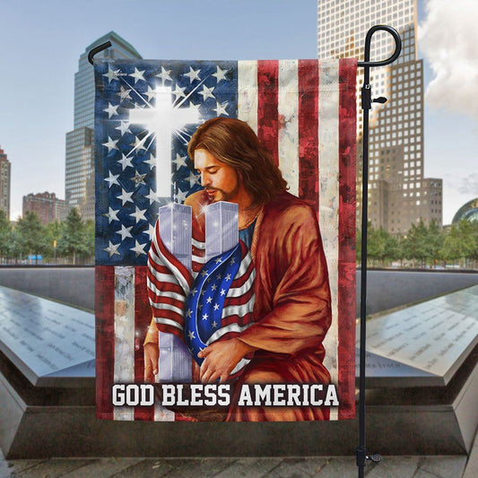 Christian Flag, God Bless America Twin Tower 911 Patriot Day Flag, The Christian Flag, Jesus Christ Flag