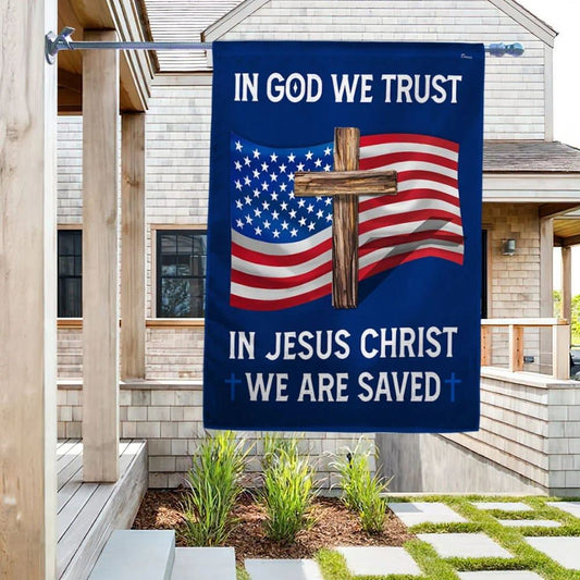 Christian Flag, God Bless American Flag In God We Trust In Jesus Christ We Are Saved Flag, Outdoor Christian House Flag, The Christian Flag, Jesus Christ Flag