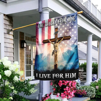 Christian Flag, God Jesus He Died For Me I Live For Him Flag, Outdoor Christian House Flag, The Christian Flag, Jesus Christ Flag