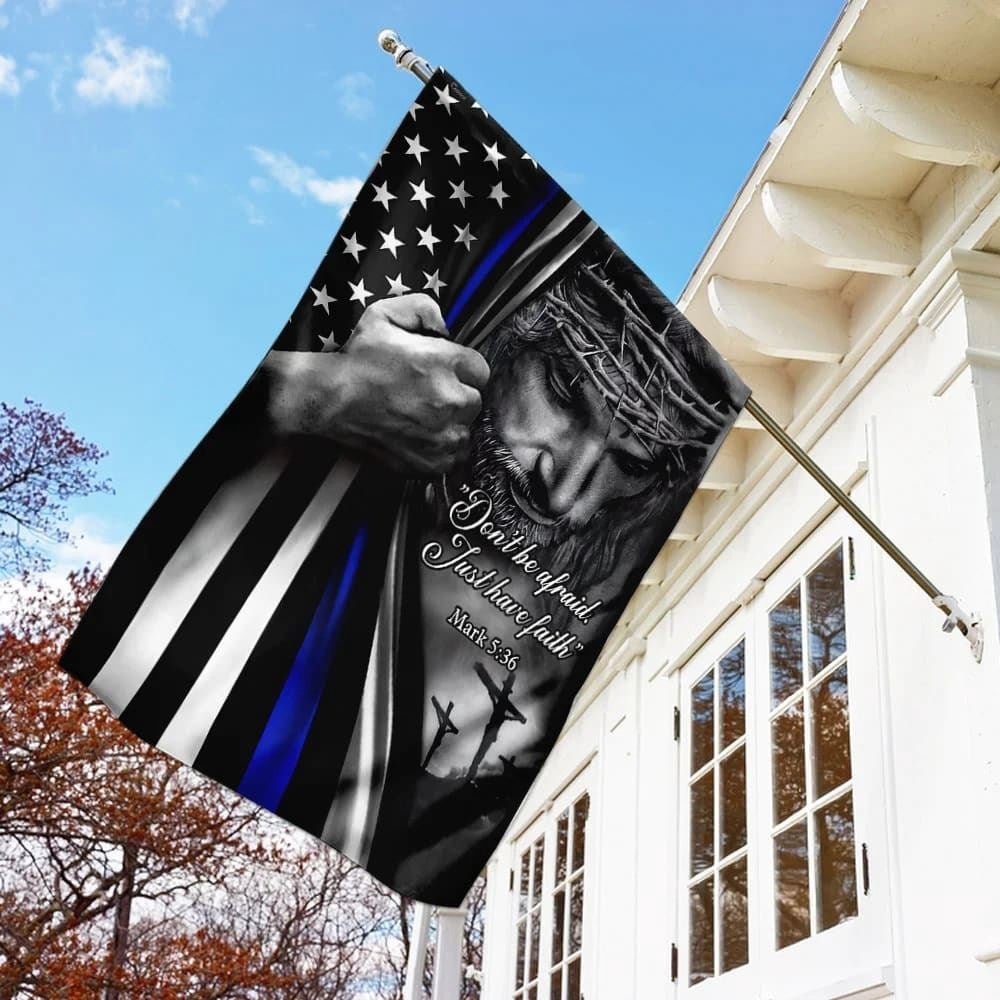 Christian Flag, God Jesus Thin Blue Lives Law Enforcement House Flags, The Christian Flag, Jesus Christ Flag