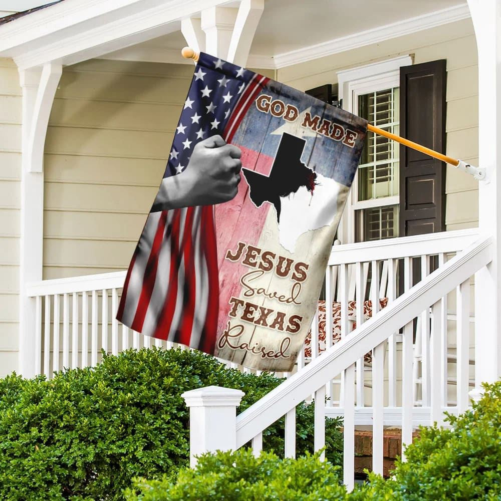 Christian Flag, God Made Jesus Saved Texas Raised Garden Flag, The Christian Flag, Jesus Christ Flag