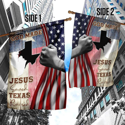 Christian Flag, God Made Jesus Saved Texas Raised Garden Flag, The Christian Flag, Jesus Christ Flag