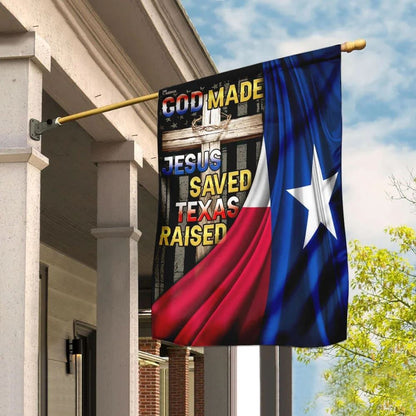 Christian Flag, God Made Jesus Saved Texas Raised House Flags, The Christian Flag, Jesus Christ Flag