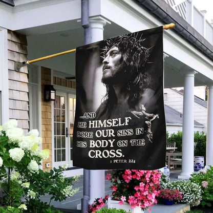 Christian Flag, He Himself Bore Our Sins In His Body On The Cross Jesus Flag, Outdoor Christian House Flag, The Christian Flag, Jesus Christ Flag