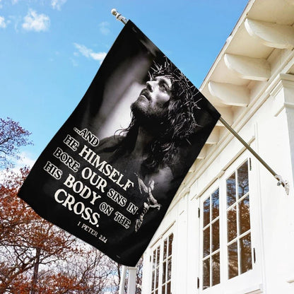 Christian Flag, He Himself Bore Our Sins In His Body On The Cross Jesus Flag, Outdoor Christian House Flag, The Christian Flag, Jesus Christ Flag