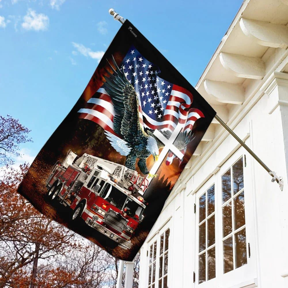 Christian Flag, Jesus American Eagle Firefighter Flag, Outdoor Christian House Flag, The Christian Flag, Jesus Christ Flag