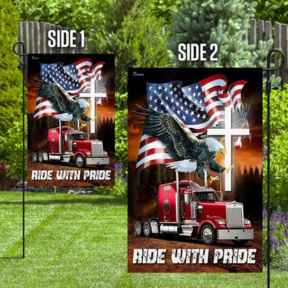 Christian Flag, Jesus American Eagle Trucker Ride With Pride House Flags, The Christian Flag, Jesus Christ Flag