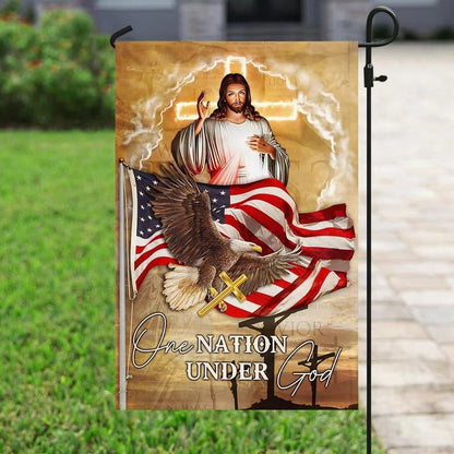 Christian Flag, Jesus And Eagle One Nation Under God Jesus House Flags, The Christian Flag, Jesus Christ Flag