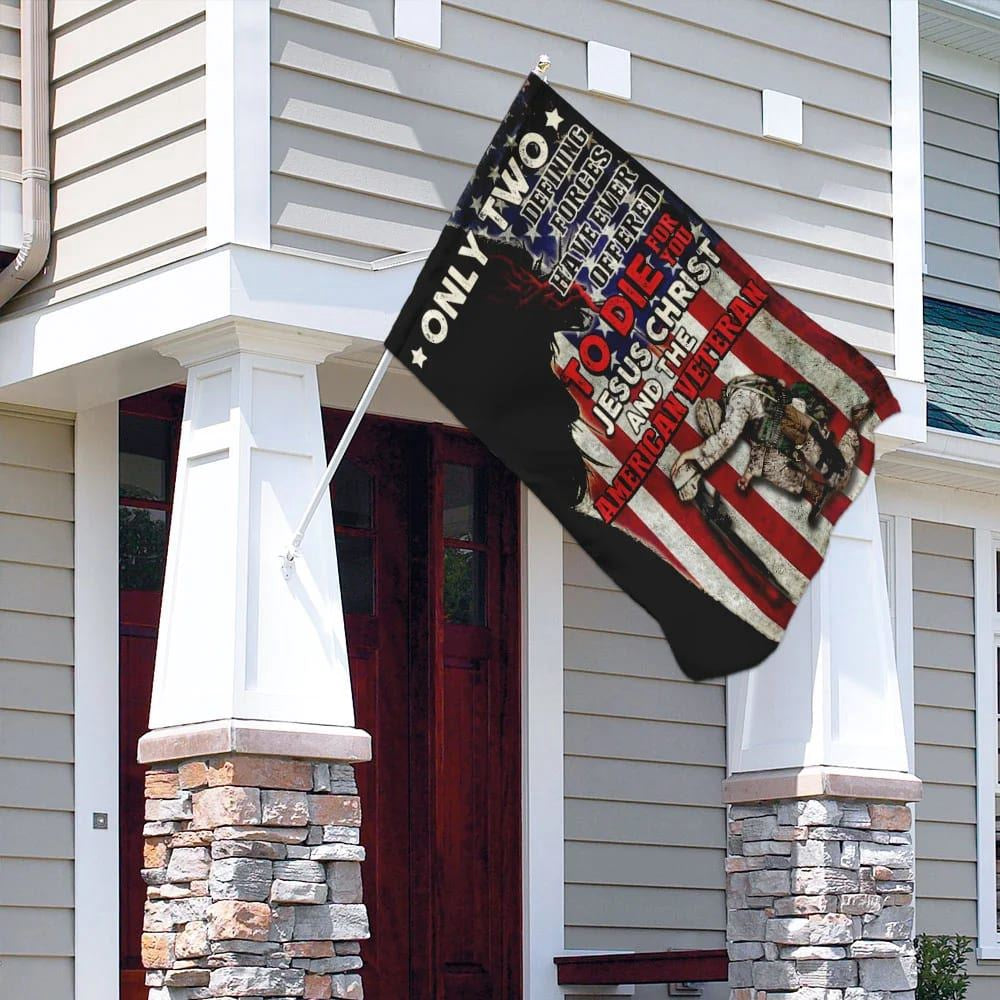 Christian Flag, Jesus Christ And The American Veteran House Flags, The Christian Flag, Jesus Christ Flag
