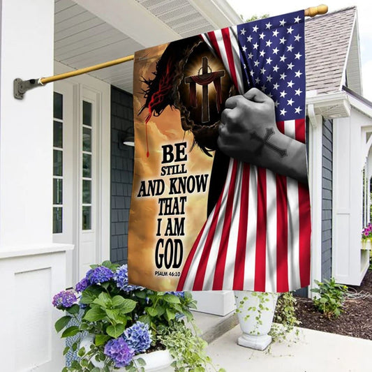 Christian Flag, Jesus Christ Be Still And Know That I Am God Flag, Outdoor Christian House Flag, The Christian Flag, Jesus Christ Flag