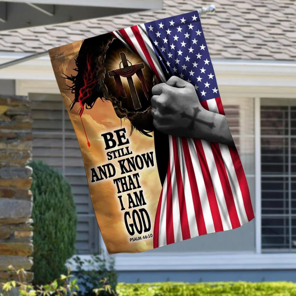 Christian Flag, Jesus Christ Be Still And Know That I Am God Flag, Outdoor Christian House Flag, The Christian Flag, Jesus Christ Flag