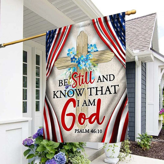 Christian Flag, Jesus Dove Cross Symbol Be Still And Know That I Am God American House Flag, The Christian Flag, Jesus Christ Flag