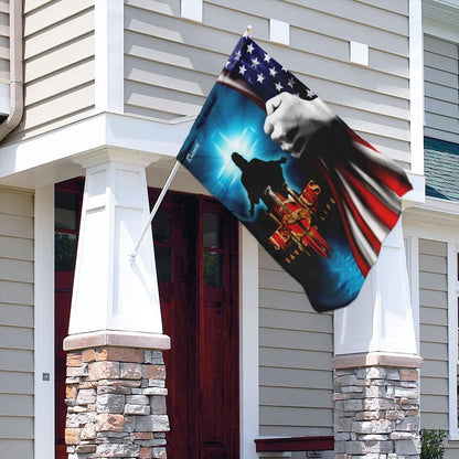Christian Flag, Jesus Saved My Life American House Flag, Jesus Christ Flag