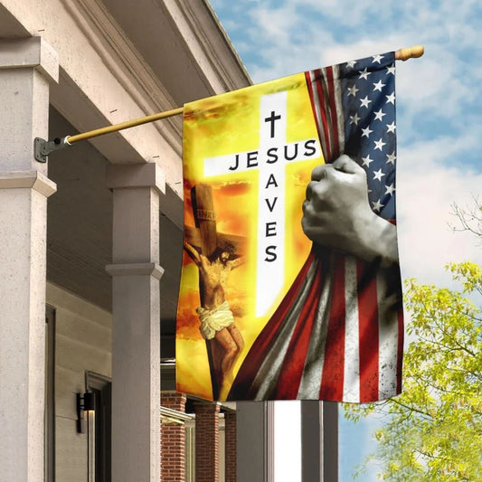 Christian Flag, Jesus Saves Christian House Flags, Jesus Christ Flag