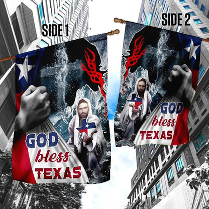 Christian Flag, Jesus Saves God Bless Texas House Flag, Jesus Christ Flag
