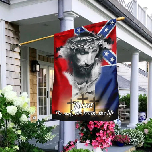 Christian Flag, Jesus The Way The Truth And The Life Mississippi House Flag, Jesus Christ Flag