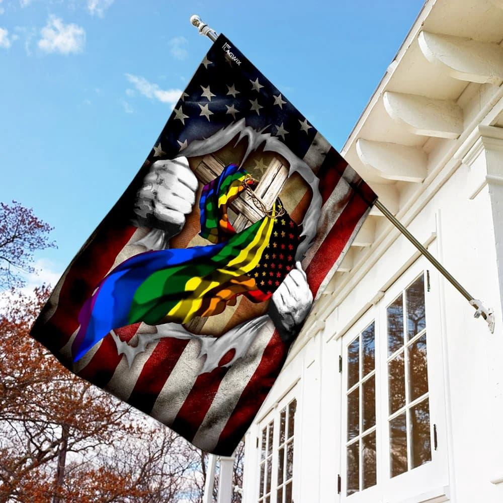 Christian Flag, LGBT Christian Cross America U S House Flag, Jesus Christ Flag