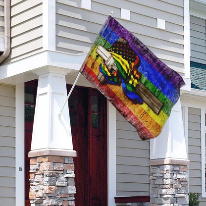 Christian Flag, LGBT Christian Cross House Flag, Jesus Christ Flag