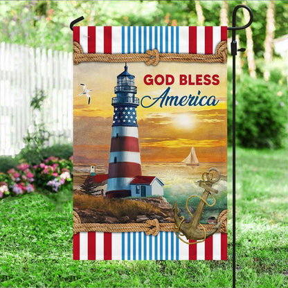 Christian Flag, Lighthouse God Bless America Flag, Religious House Flags, Jesus Christ Flag