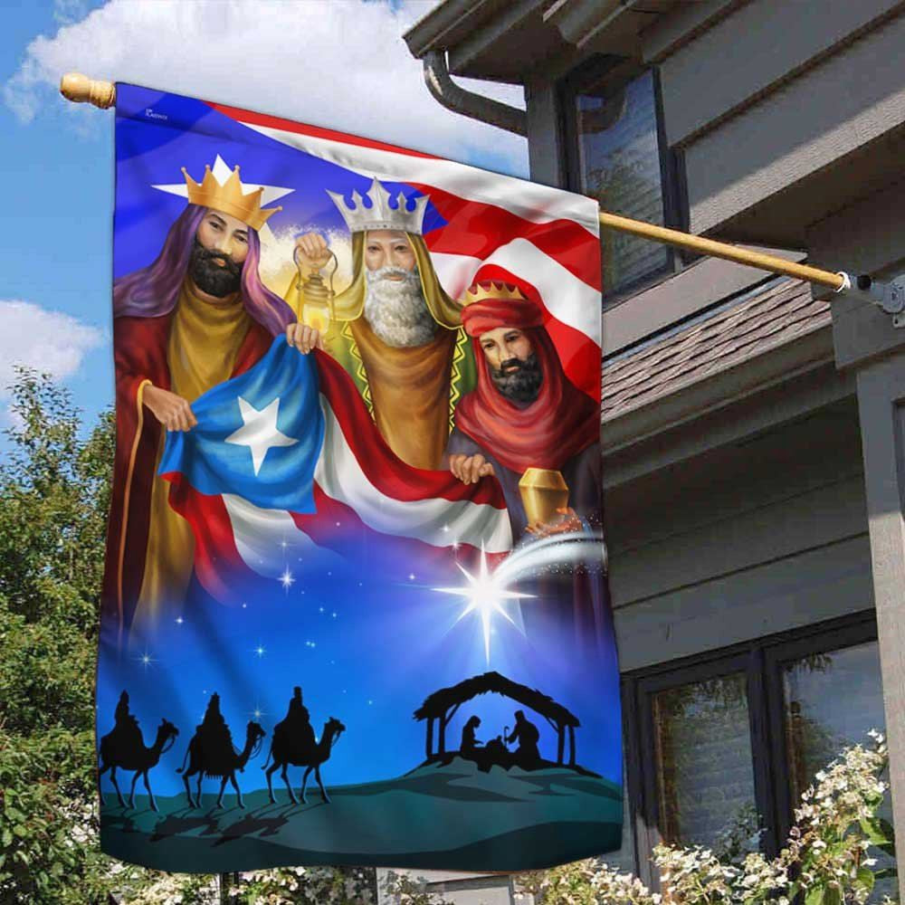 Christian Flag, Nativity Of Jesus Three Kings Three Wise Men Puerto Rico Flag, Outdoor House Flags, Jesus Christ Flag