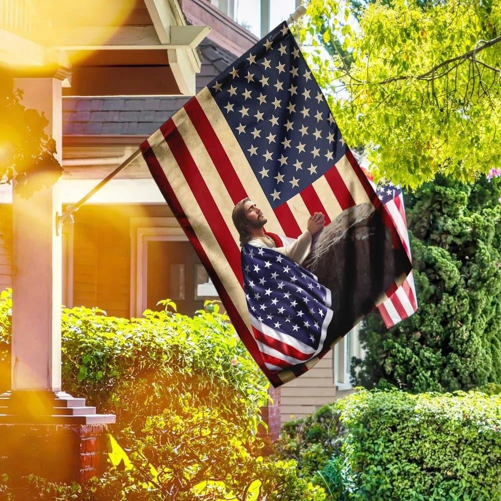 Christian Flag, Patriotic Christian American House Flag, Outdoor Religious Flags, Jesus Christ Flag