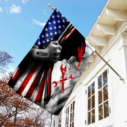 Christian Flag, Proud Mechanic Jesus Christ House Flag, Outdoor Religious Flags, Jesus Christ Flag
