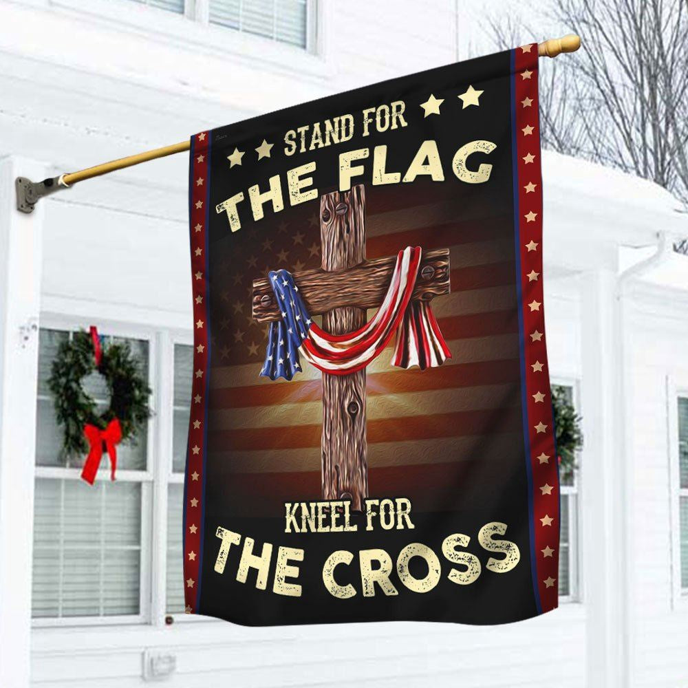 Christian Flag, Stand For The Flag Kneel For The Cross Flag, Religious House Flags, Jesus Christ Flag