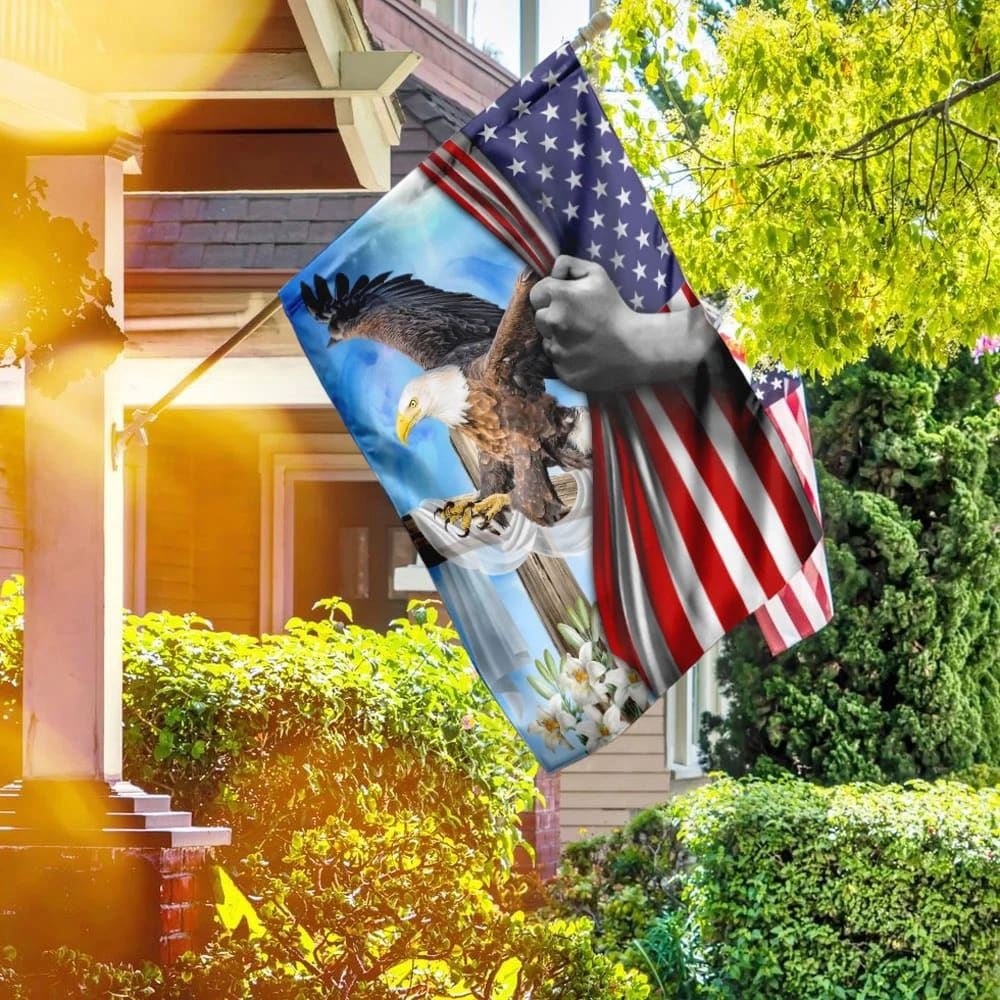 Christian Flag, The Eagle And The Cross Christian House Flag, Outdoor Religious Flags, Jesus Christ Flag