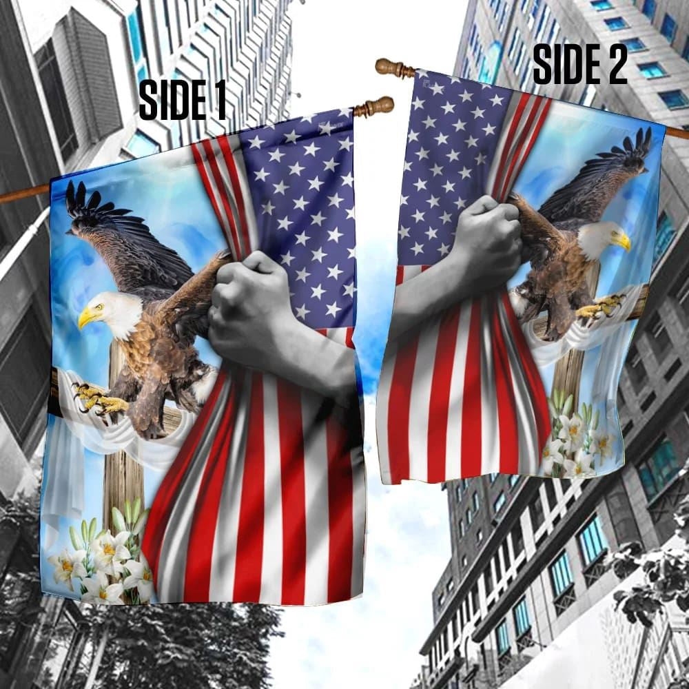 Christian Flag, The Eagle And The Cross Christian House Flag, Outdoor Religious Flags, Jesus Christ Flag